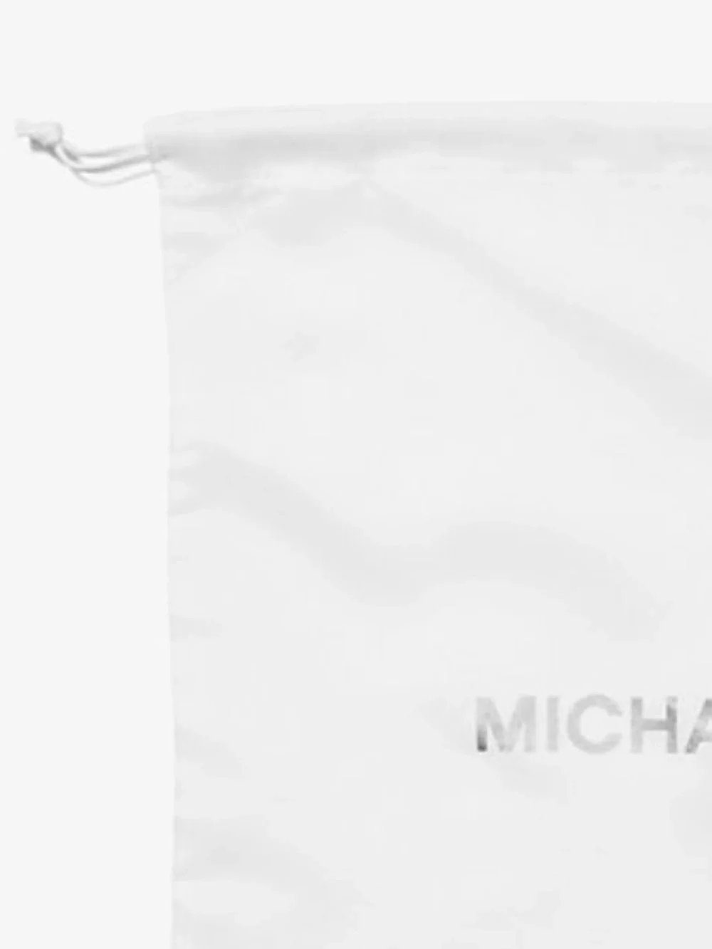 Michael Kors White Woven Silver MK Logo Small Drawstring Dustbag